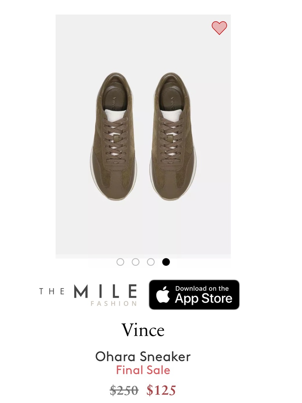 Vince Olive Womens Low-Top Lace-Up Sneakers
